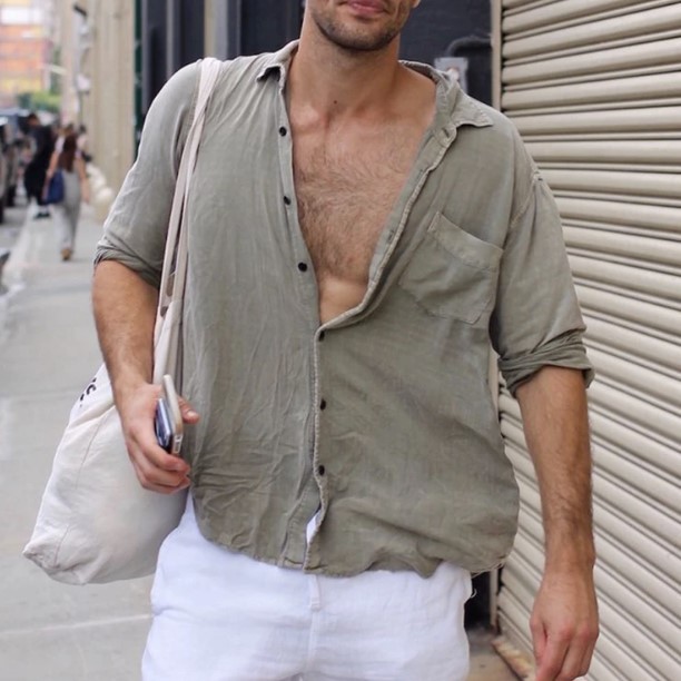 Men's Lapel Pocket Cotton Shirt - Image 5