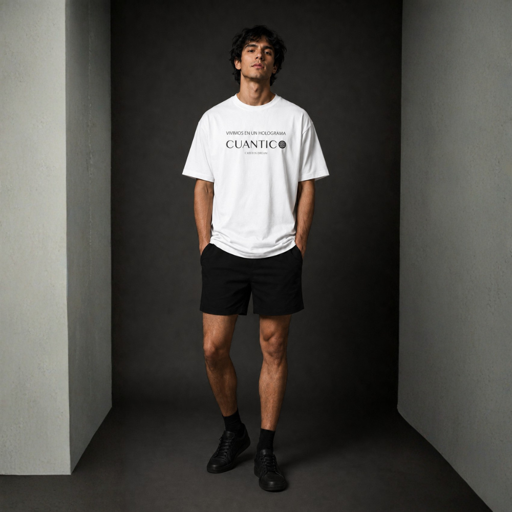 Cuantic Spanish Phrase Tee — "Vivimos en un holograma" Minimal Graphic T‑Shirt - Image 6