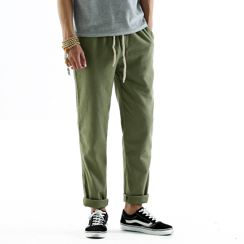 Fashion Casual Cotton And Linen Baggy Pants Men - Image 4