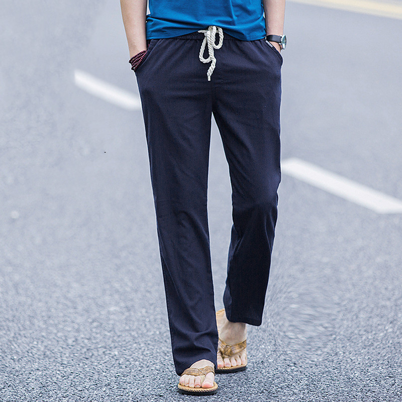 Fashion Casual Cotton And Linen Baggy Pants Men - Image 6